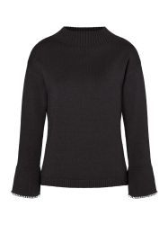 MORE&MORE Rundhalspullover softer Strickpullover mit Perlensaum günstig online kaufen