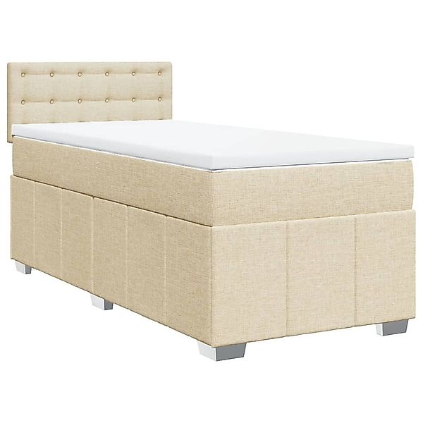 vidaXL Bett Boxspringbett mit Matratze Creme günstig online kaufen