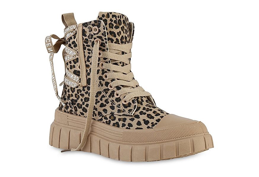 VAN HILL 841579 Sneaker Damen Sneaker High Schnürer Prints Profil-Sohle Fre günstig online kaufen