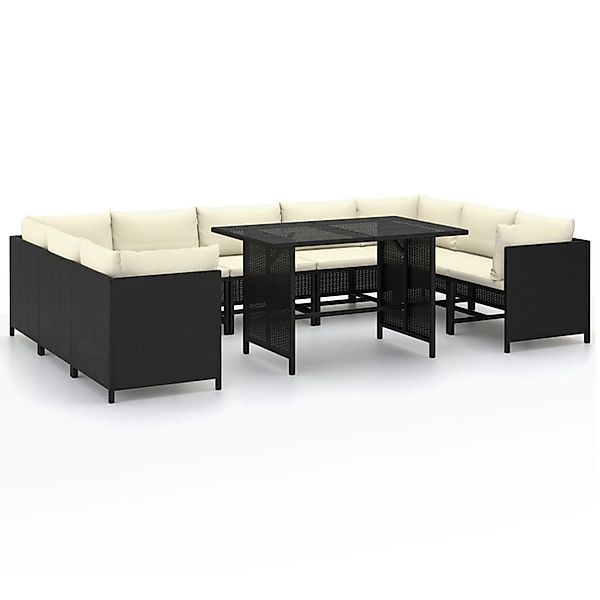 vidaXL Gartenlounge-Set 10-tlg. Garten-Lounge-Set mit Kissen günstig online kaufen
