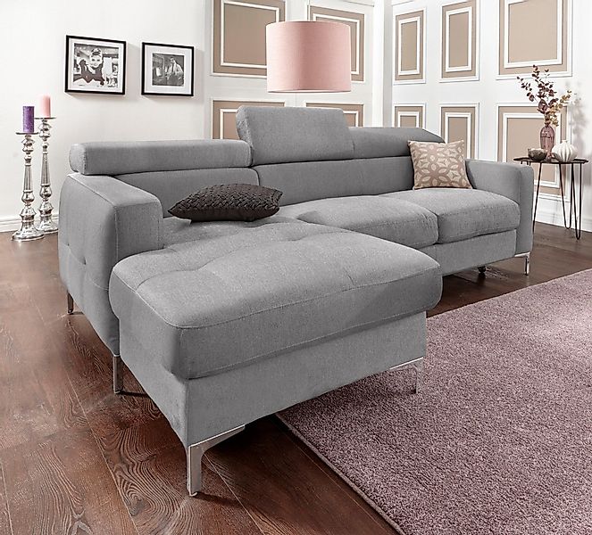 COTTA Ecksofa »Sammy L-Form« mit Kopfteilverstellung, wahlweise mit Bettfun günstig online kaufen