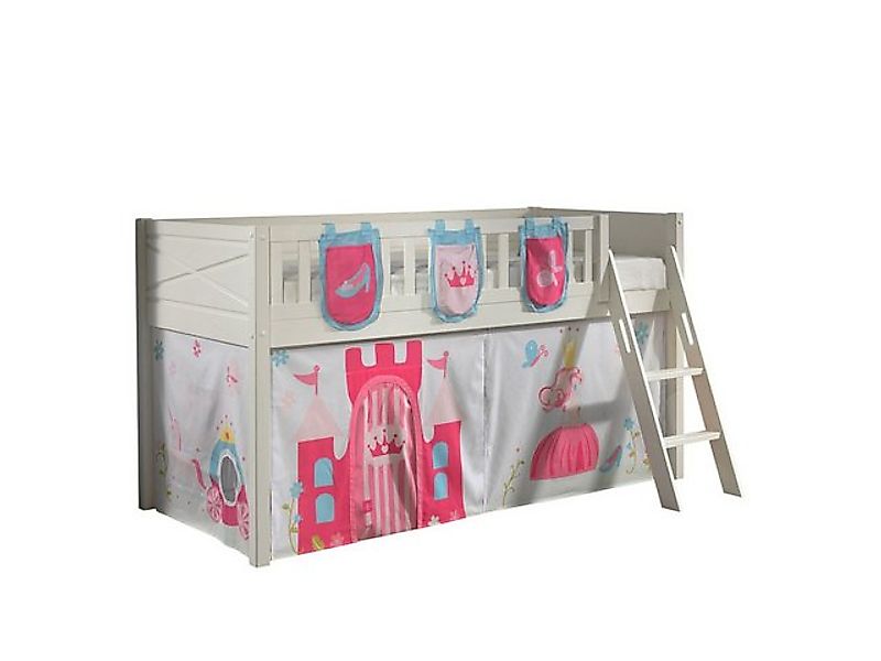 58 aufm Kessel Kinderbett Kinderbett Karyl 208x114x135 Massivholz Weiß Text günstig online kaufen