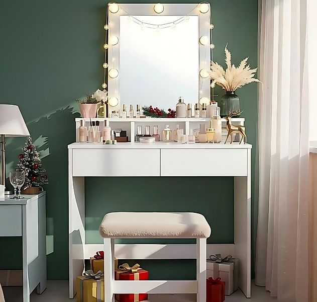 VASAGLE Schminktisch Kosmetiktisch mit LED-Beleuchtung, einstellbare Hellig günstig online kaufen