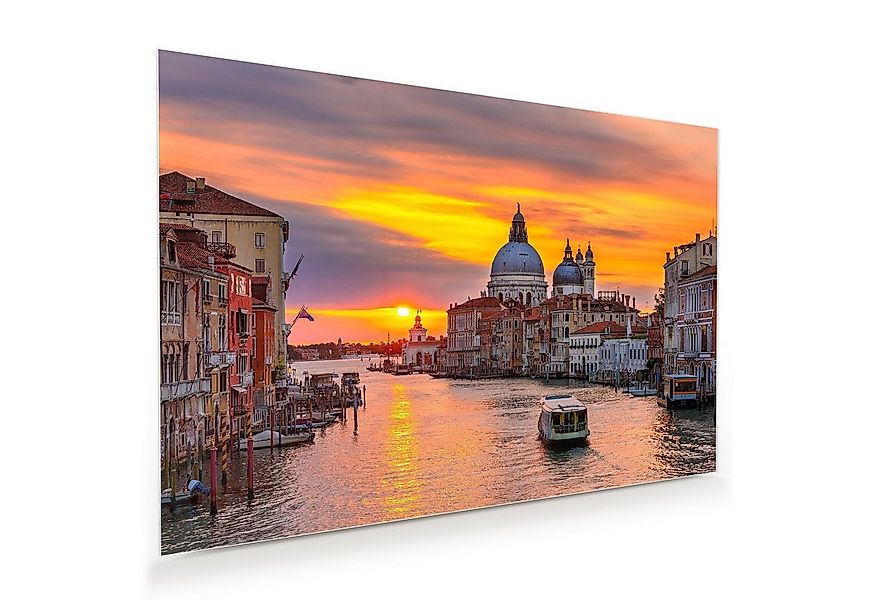 Primedeco Glasbild Wandbild Canal Grande, Venedig, Sunset mit Aufhängung, S günstig online kaufen