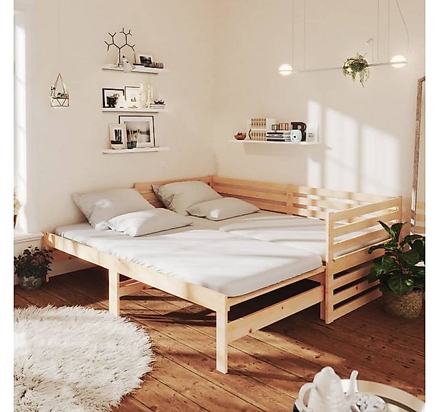 vidaXL Bett, Ausziehbares Tagesbett 2x(90x200) cm Massivholz Kiefer günstig online kaufen