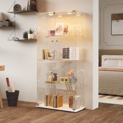 FUROKOY Glasvitrine Standvitrinen, Vitrine aus gehärtetem günstig online kaufen