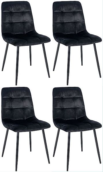 CLP Esszimmerstuhl Antibes (4er Set, 4 St), Samtbezüge, gepolstert mit Meta günstig online kaufen