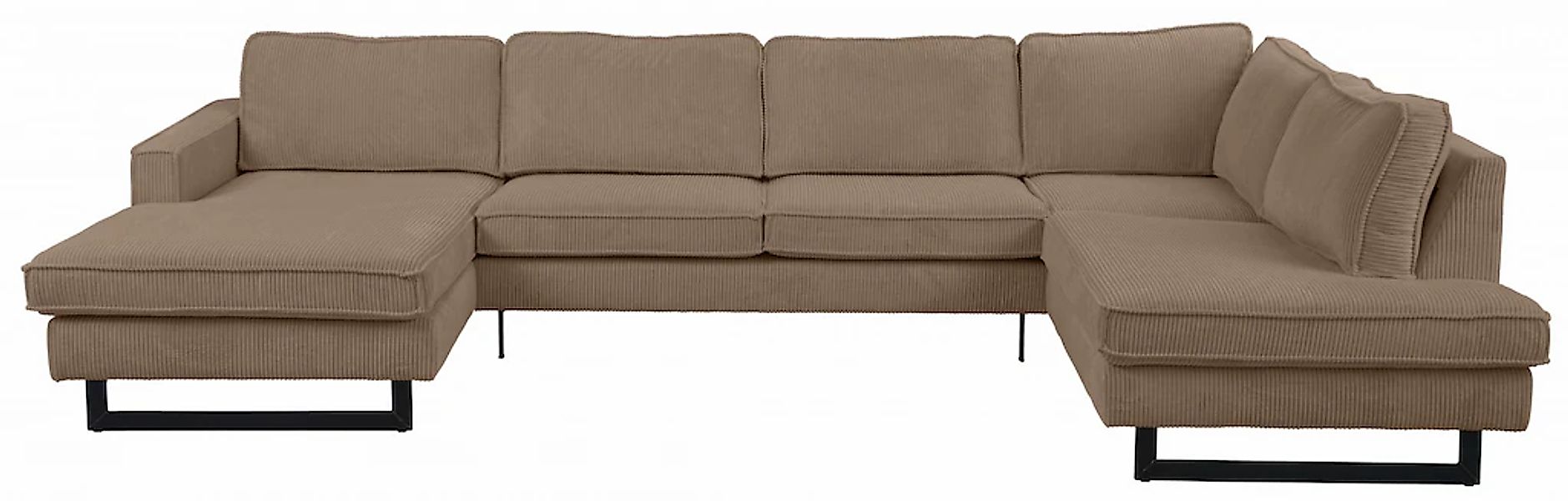 Places of Style Wohnlandschaft »Pinto, 350 cm, U-Form, XXL, mit Ottomanen«, günstig online kaufen