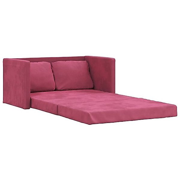 vidaXL Sofa Bodensofa mit Schlaffunktion Weinrot 122x204x55 cm Samt günstig online kaufen