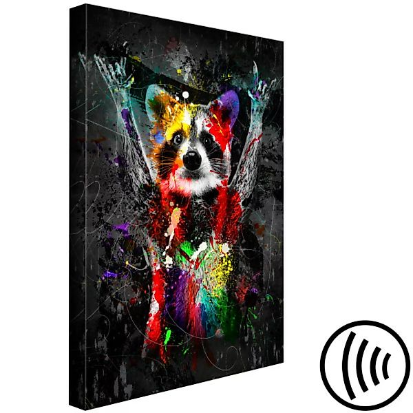 Leinwandbild Colourful Animals: Racoon (1 Part) Vertical XXL günstig online kaufen