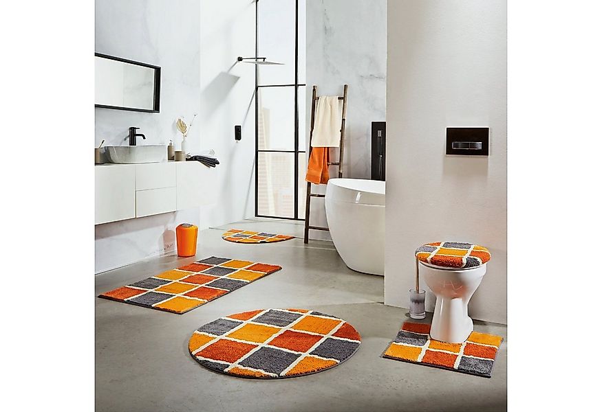 REDBEST Duschmatte Duschvorlage "Los Angeles" halbrund, Höhe 20 mm, Karo günstig online kaufen