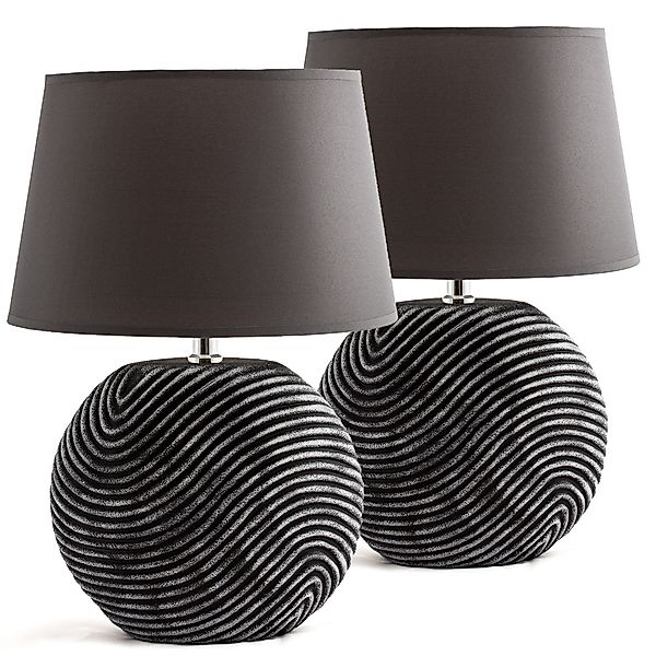 BRUBAKER Nachttischlampe 2er Set Tischlampe "Zen günstig online kaufen