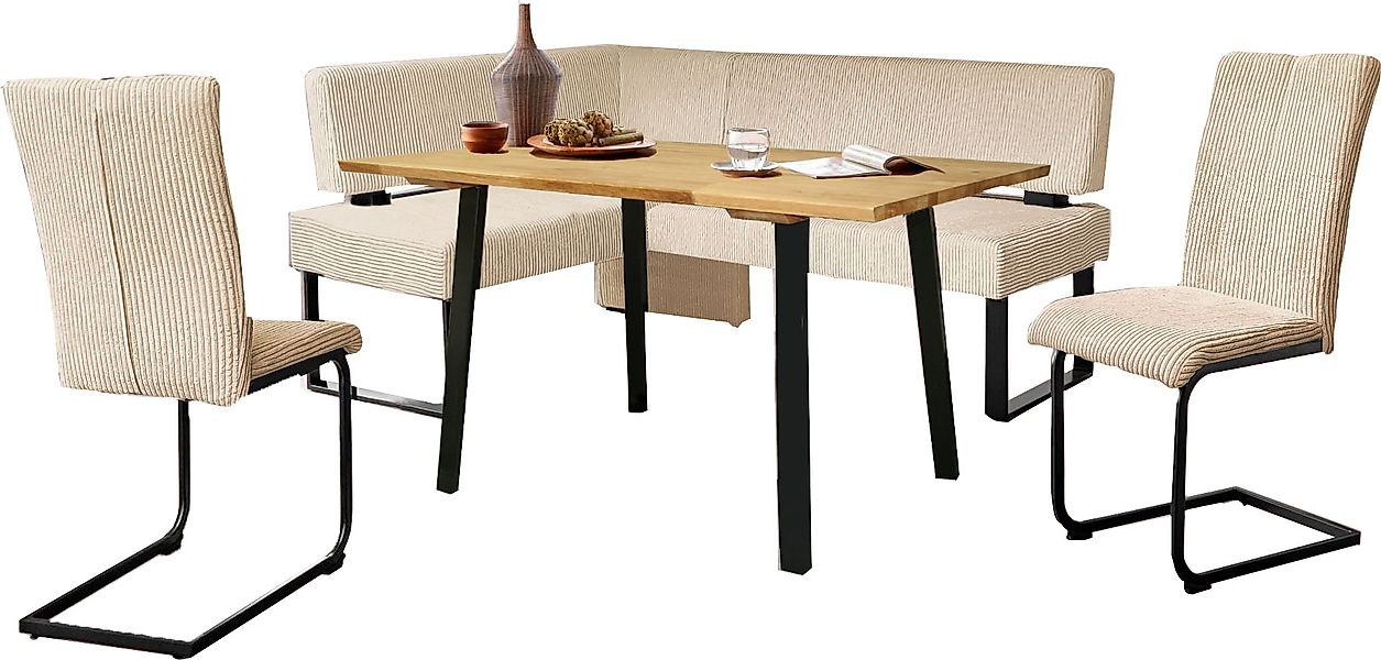 Home affaire Eckbankgruppe »Oliver«, (Set, 4 tlg., 4-tlg), Eckbank mit Well günstig online kaufen