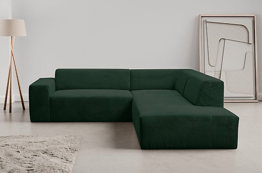 WERK2 Ecksofa »Zeus-M, tolles Sofa mit schönen Details, L-Form«, Curvy Tren günstig online kaufen