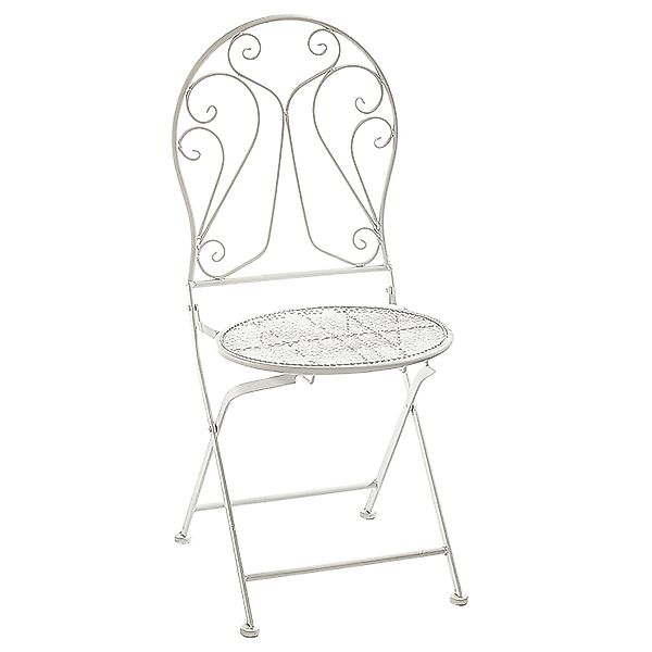 Kobolo Metallstuhl Gartenstuhl Klappstuhl Deko Stuhl Metall Cream H94 cm günstig online kaufen