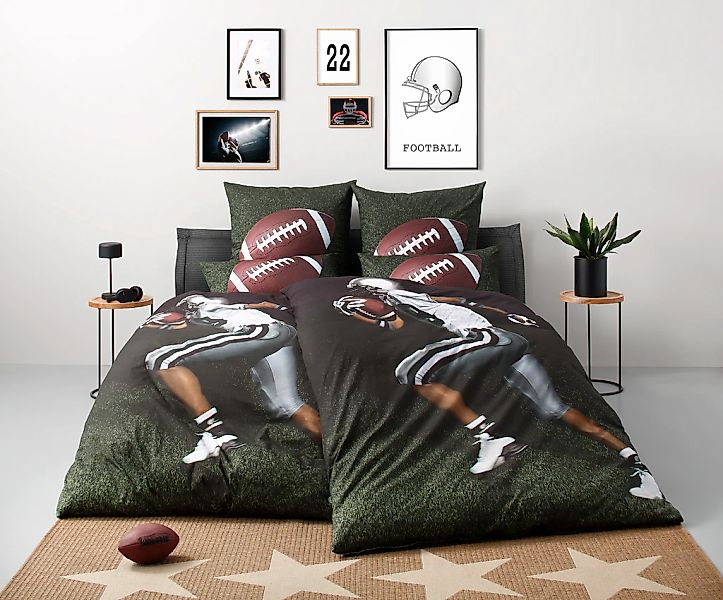 OTTO home Bettwäsche "Joonas" 2 Stk. Fußball, American Football günstig online kaufen