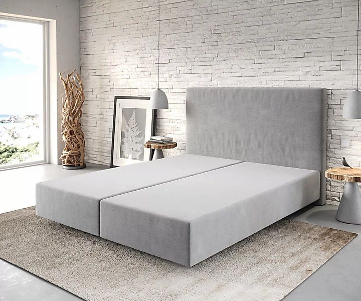 DELIFE Bettgestell Dream-Well, Mikrofaser Grau 160x200 günstig online kaufen