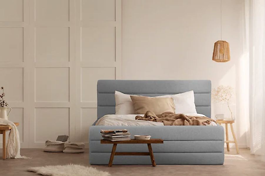 OTTO products Polsterbett "Merrit" Quernaht im Kopf- und Fußteil, in 5 Brei günstig online kaufen