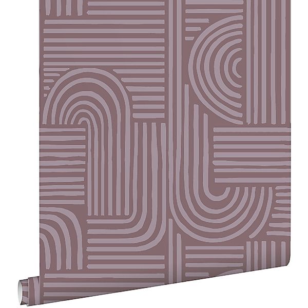 ESTAhome Tapete 3D-Muster Aubergineviolett 50 x 900 cm günstig online kaufen