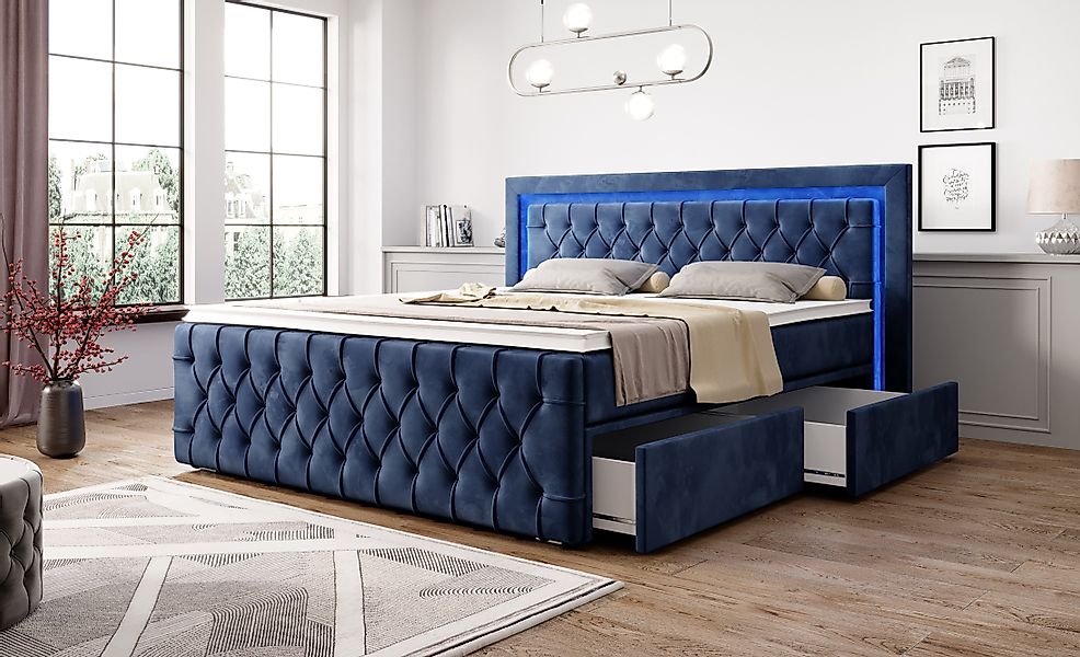PROMETO Möbel Boxspringbett Arosa - Schubladen, günstig online kaufen