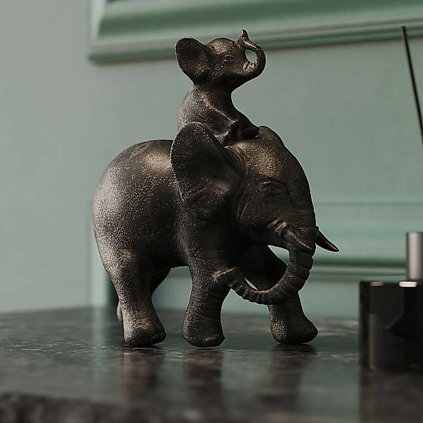 KARE Deko-Figur Elefant Dumbo Uno, Polyresin, braun, H 19 cm günstig online kaufen