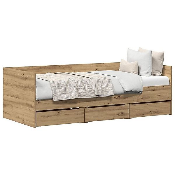 vidaXL Bett Tageseinrichtung Handwerklich gefertigte Eiche Engineered Wood günstig online kaufen
