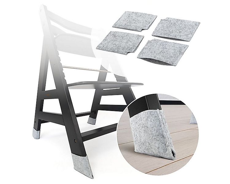 LaLoona Hochstuhltablett Grau, Polyester, 4x Filzgleiter für Hochstuhl Hauc günstig online kaufen