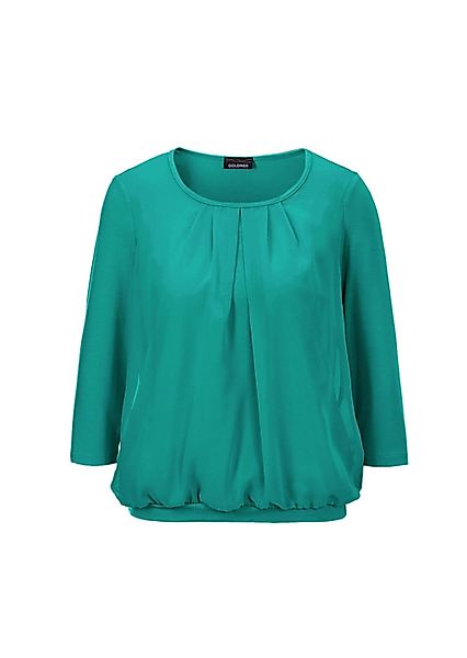 GOLDNER Kurzarmbluse "Kurzgröße Chiffon-Shirt mit 3/4-Arm, Rundhals" keine/ günstig online kaufen