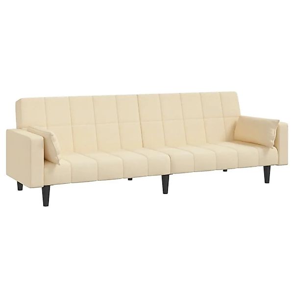 vidaXL Schlafsofa 2-Sitzer mit 2 Kissen Creme Stoff 375836 günstig online kaufen