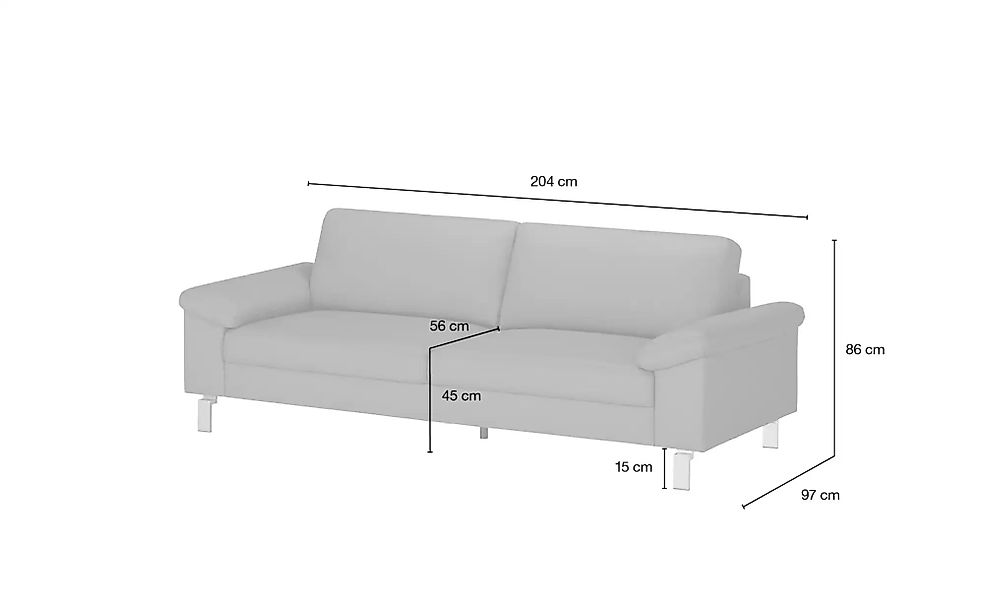Max Schelling Ledersofa aus Echtleder Maximum ¦ braun ¦ Maße (cm): B: 204 H günstig online kaufen
