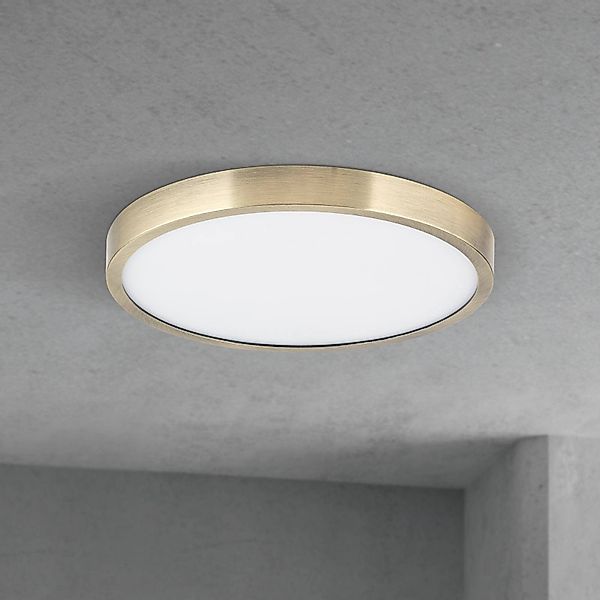 LED-Deckenlampe Disc, messingfarben antik, Ø 24 cm, CCT günstig online kaufen