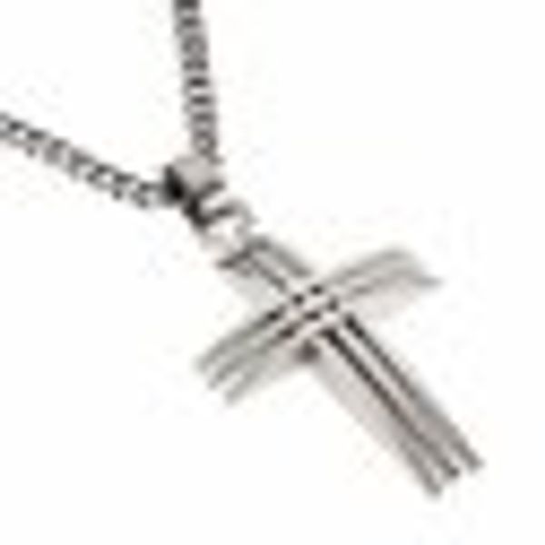 Halskette Edelstahl mit Kreuz-Anhänger 50cm lang günstig online kaufen