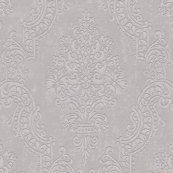 PROFHOME 397656-GU Barock Tapete Ornament schimmernd Beige Grau 0,53 m x 10 günstig online kaufen