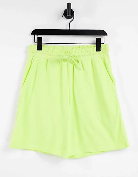 ASOS DESIGN – Oversize-Pikee-Shorts in verwaschenem Limettengrün, Kombiteil günstig online kaufen