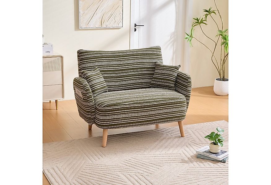 REDOM Sofa mit tiefer Sitzfläche, weichen Armlehnen, Kissen & Stauraumtasch günstig online kaufen