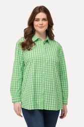 Ulla Popken Trachtenbluse Hemdbluse Karo Hemdkragen günstig online kaufen