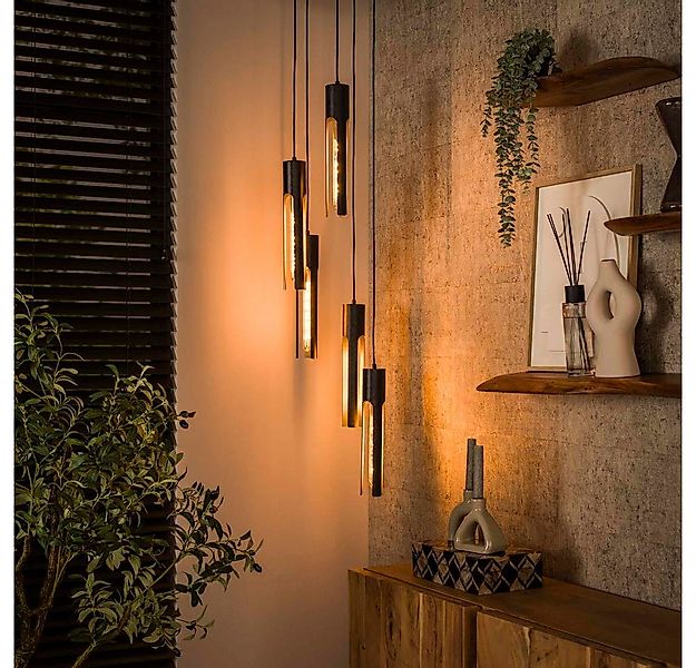 famlights Pendelleuchte famlights, Pendelleuchte Alla in Schwarz E27 günstig online kaufen