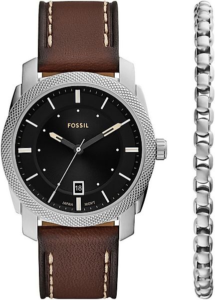 Fossil Quarzuhr MACHINE FS6081SET, (Set, 2-tlg., mit Armband), Armbanduhr, günstig online kaufen