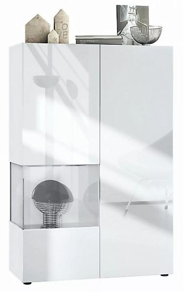 Vladon Standvitrine Morena V2 (Standvitrine, mit 2 Türen und Glaseinsatz) W günstig online kaufen