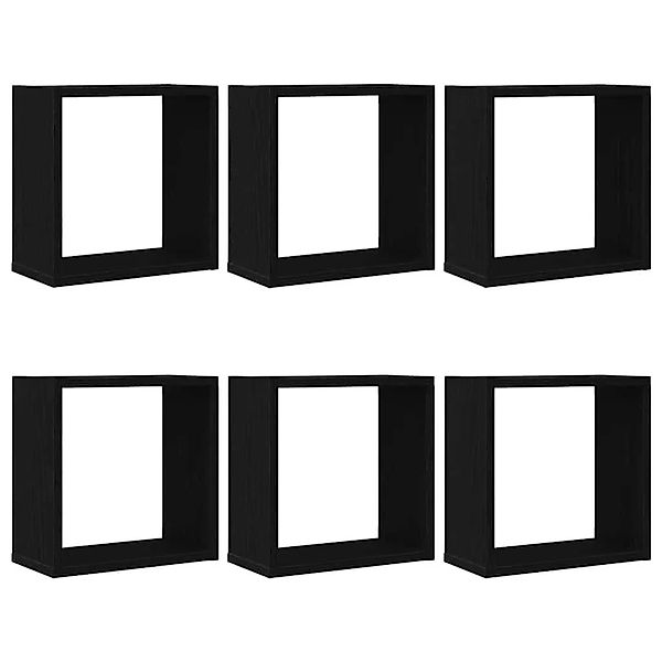 vidaXL Würfel-Wandregale 6 Stk Schwarz Eichen-Optik 30x15x30 cm 862057 günstig online kaufen