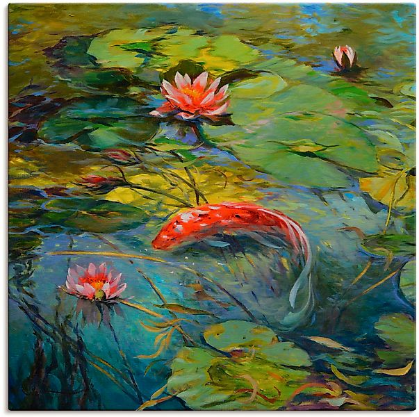 Artland "Roter Koi" Wassertiere 1 Stk. tlg. auf Holzrahmen gespannt günstig online kaufen
