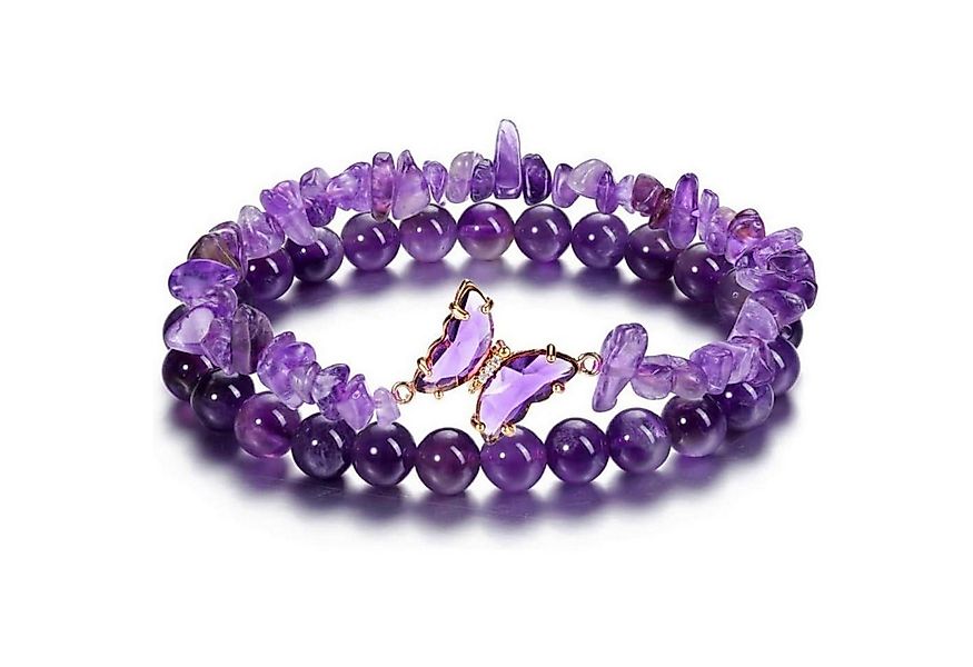 LuxusKollektion Wickelarmband Set Amethyst Wickelarmband Schmetterling Set günstig online kaufen