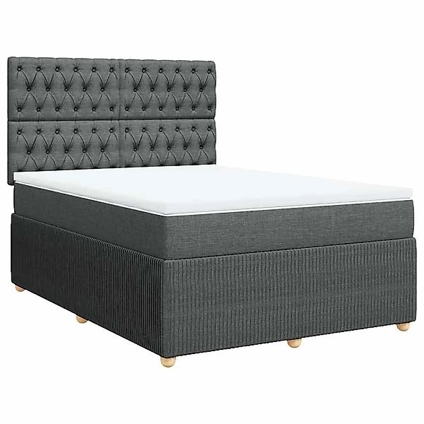 vidaXL Boxspringbett mit Matratze Dunkelgrau 160x200 cm Stoff 3292115 günstig online kaufen