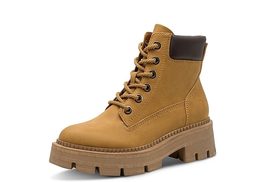 Tamaris Schnürboots, Blockabsatz, Schnürstiefelette mit glänzenden Strassst günstig online kaufen