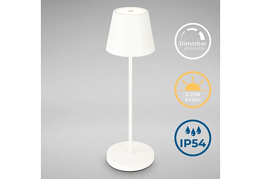 B.K.Licht Außen-Tischleuchte LED Akku Tischleuchte mit Touchdimmer, Dimmfun günstig online kaufen