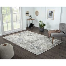 Rechteckiger Kurzflor Teppich 160x230 cm und 200x290 cm Creme-Hellgrau günstig online kaufen