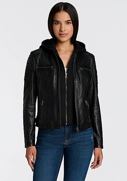 Mauritius Bikerjacke "SAMINA", mit Kapuze, 2-in-1-Jacke - mit abnehmbarem K günstig online kaufen