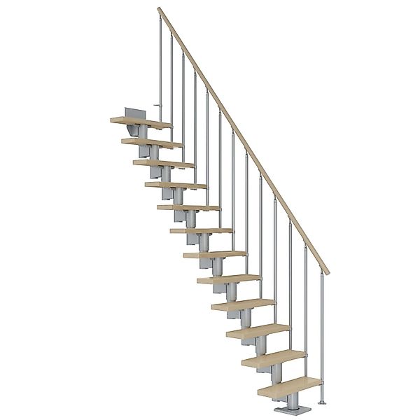 Dolle Mittelholmtreppe Dublin Ahorn Perlgrau GH bis 315 cm Gerade 75 cm günstig online kaufen