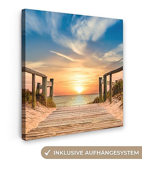 OneMillionCanvasses® Leinwandbild Strand - Sonnenuntergang - günstig online kaufen