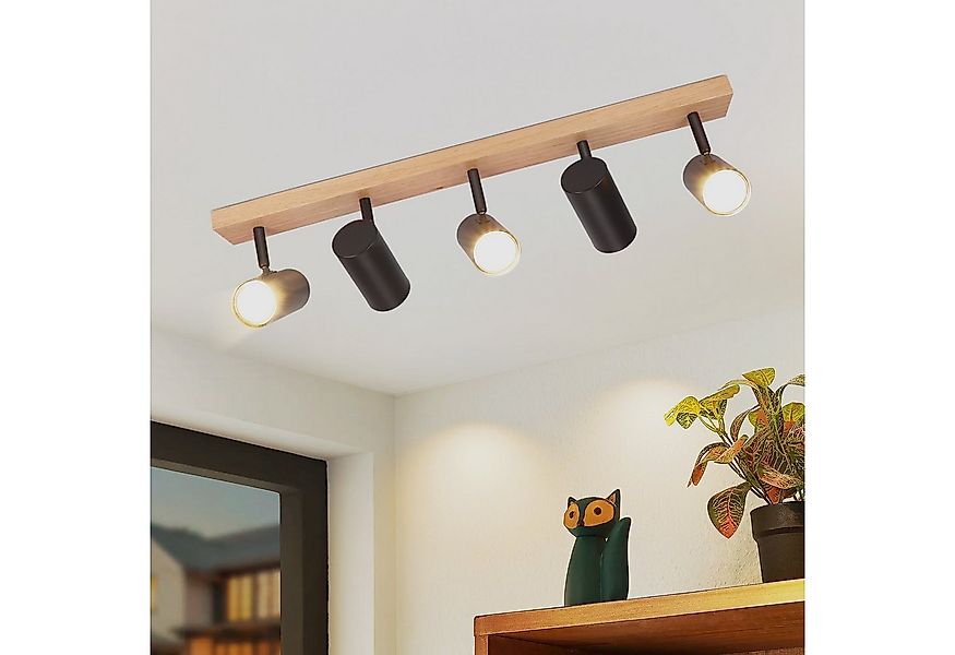 ZMH Deckenstrahler 5 Flammig Holz Schwarz/Weiß GU10 Deckenleuchte für Schla günstig online kaufen